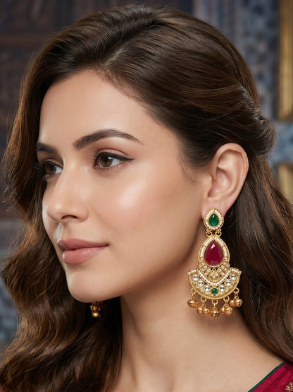 Gold Plated Designer Stylish Heavy Earrring for Women and Girls