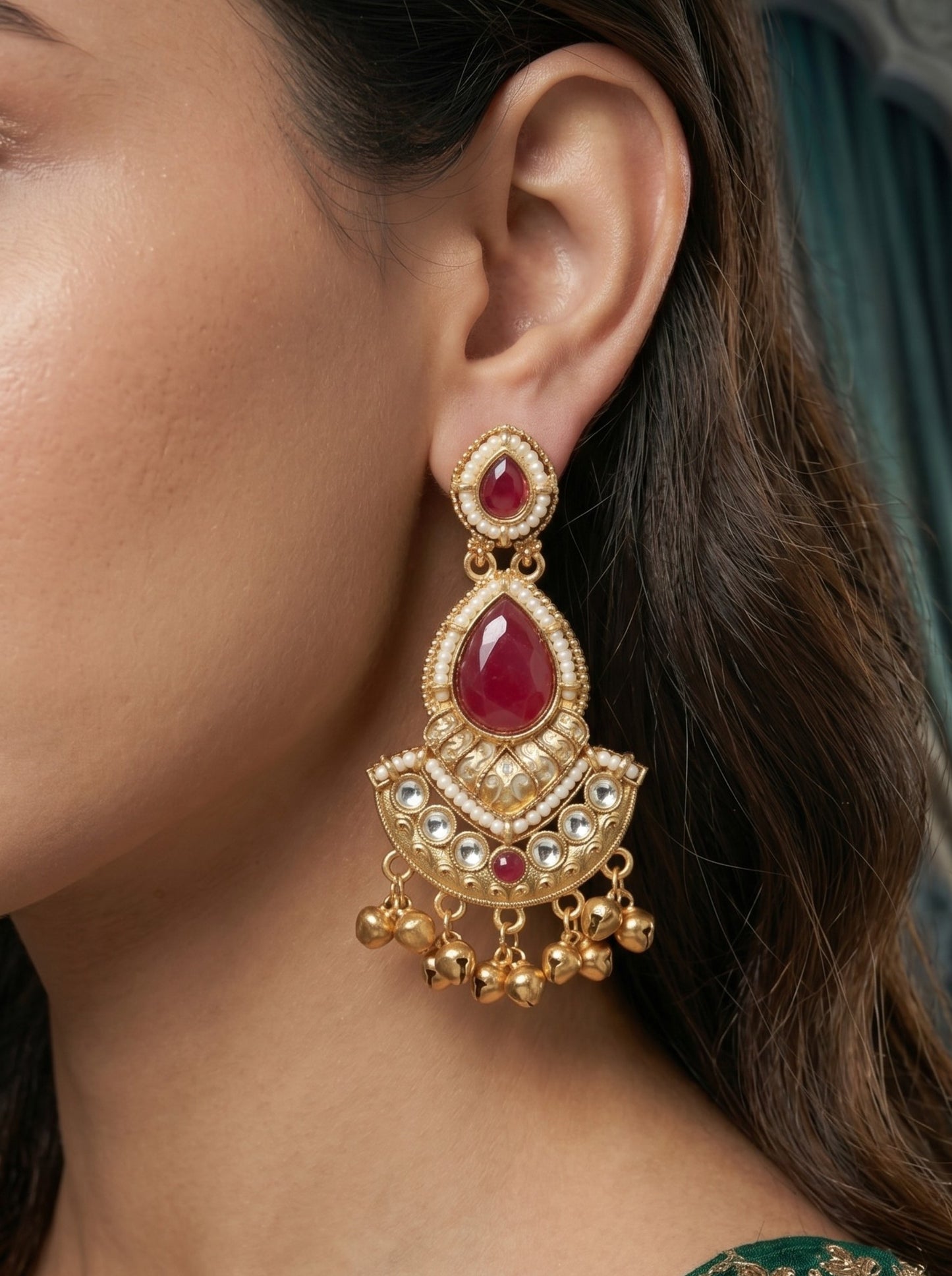 Gold Plated Designer Stylish Heavy Earrring for Women and Girls