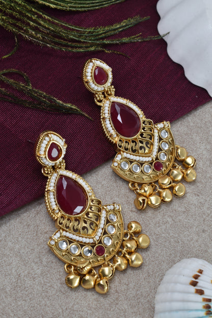 Gold Plated Designer Stylish Heavy Earrring for Women and Girls