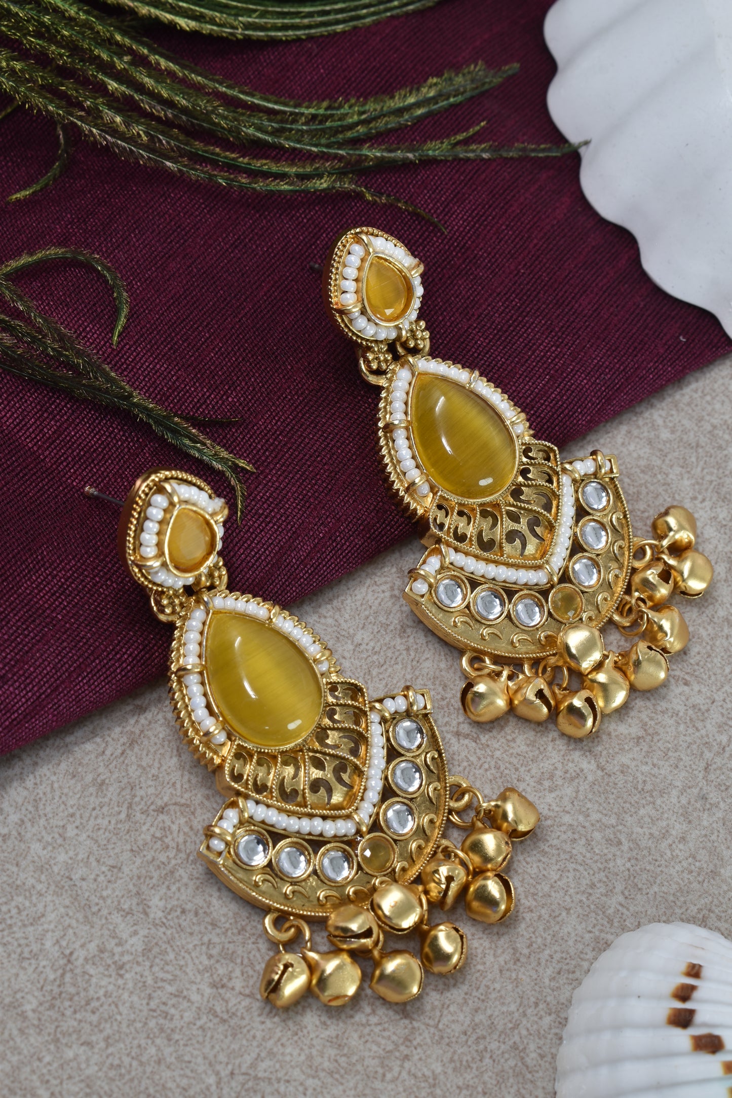 Gold Plated Designer Stylish Heavy Earrring for Women and Girls