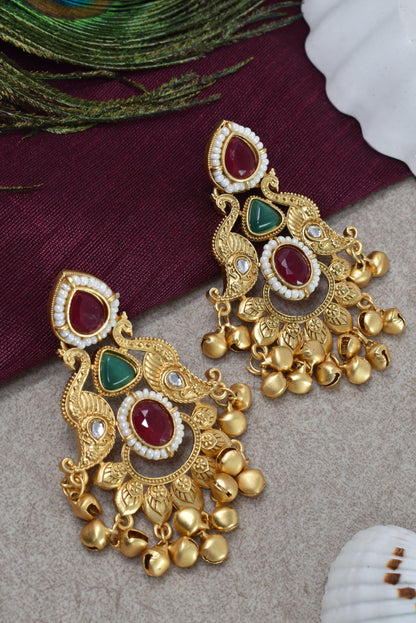 Gold Plated Designer Stylish Heavy Earrring for Women and Girls