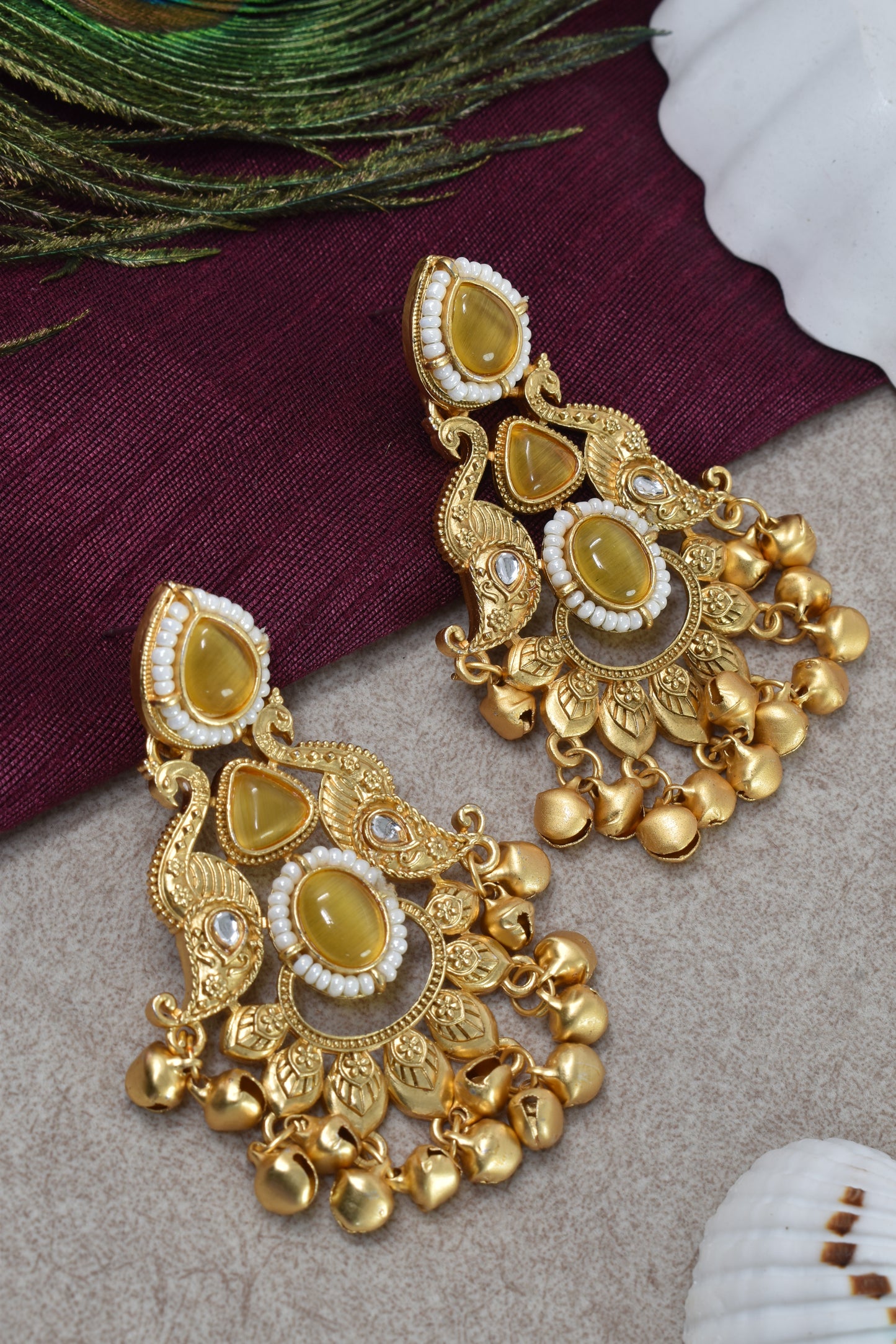 Gold Plated Designer Stylish Heavy Earrring for Women and Girls