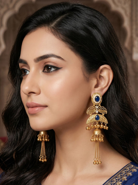 Gold Plated Designer Stylish Heavy Earrring for Women and Girls