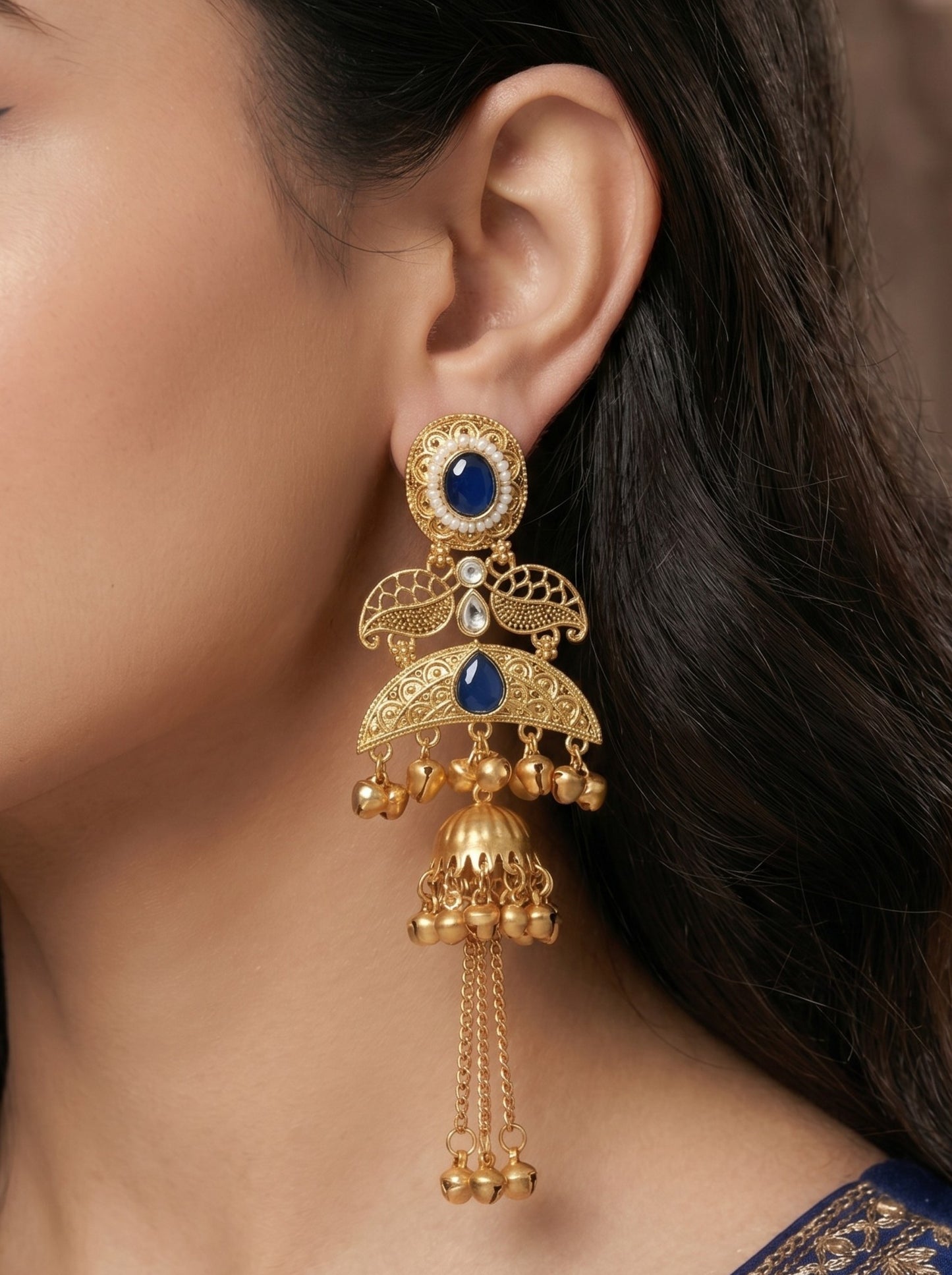 Gold Plated Designer Stylish Heavy Earrring for Women and Girls