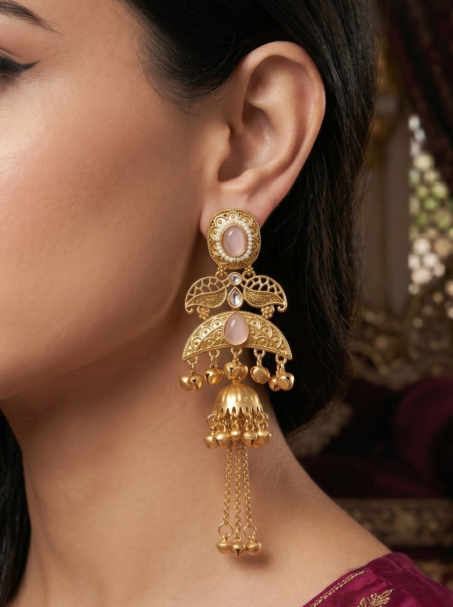 Gold Plated Designer Stylish Heavy Earrring for Women and Girls