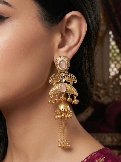 Gold Plated Designer Stylish Heavy Earrring for Women and Girls