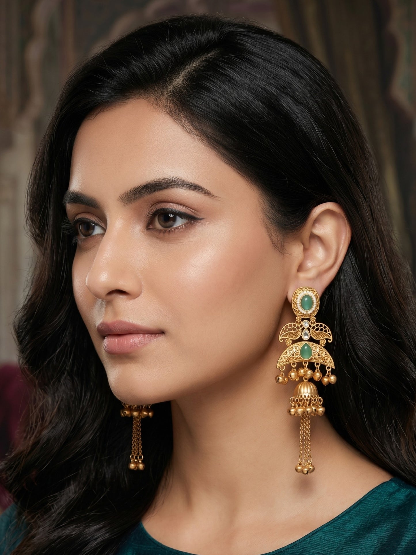 Gold Plated Designer Stylish Heavy Earrring for Women and Girls