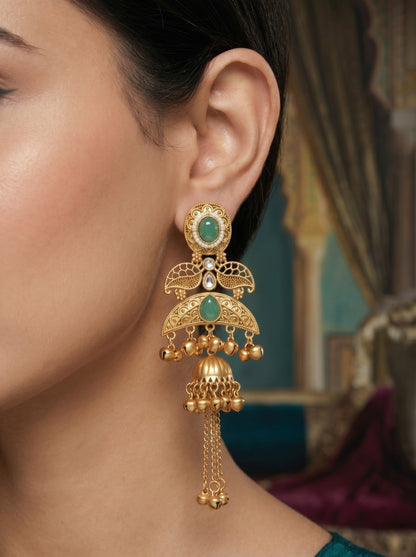 Gold Plated Designer Stylish Heavy Earrring for Women and Girls
