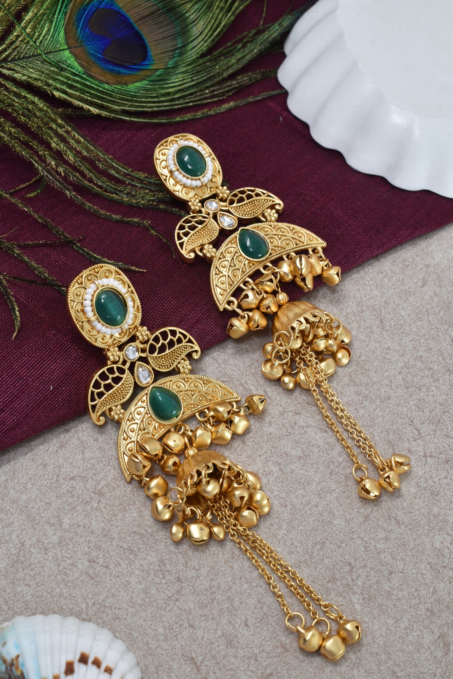 Gold Plated Designer Stylish Heavy Earrring for Women and Girls