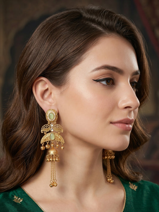 Gold Plated Designer Stylish Heavy Earrring for Women and Girls