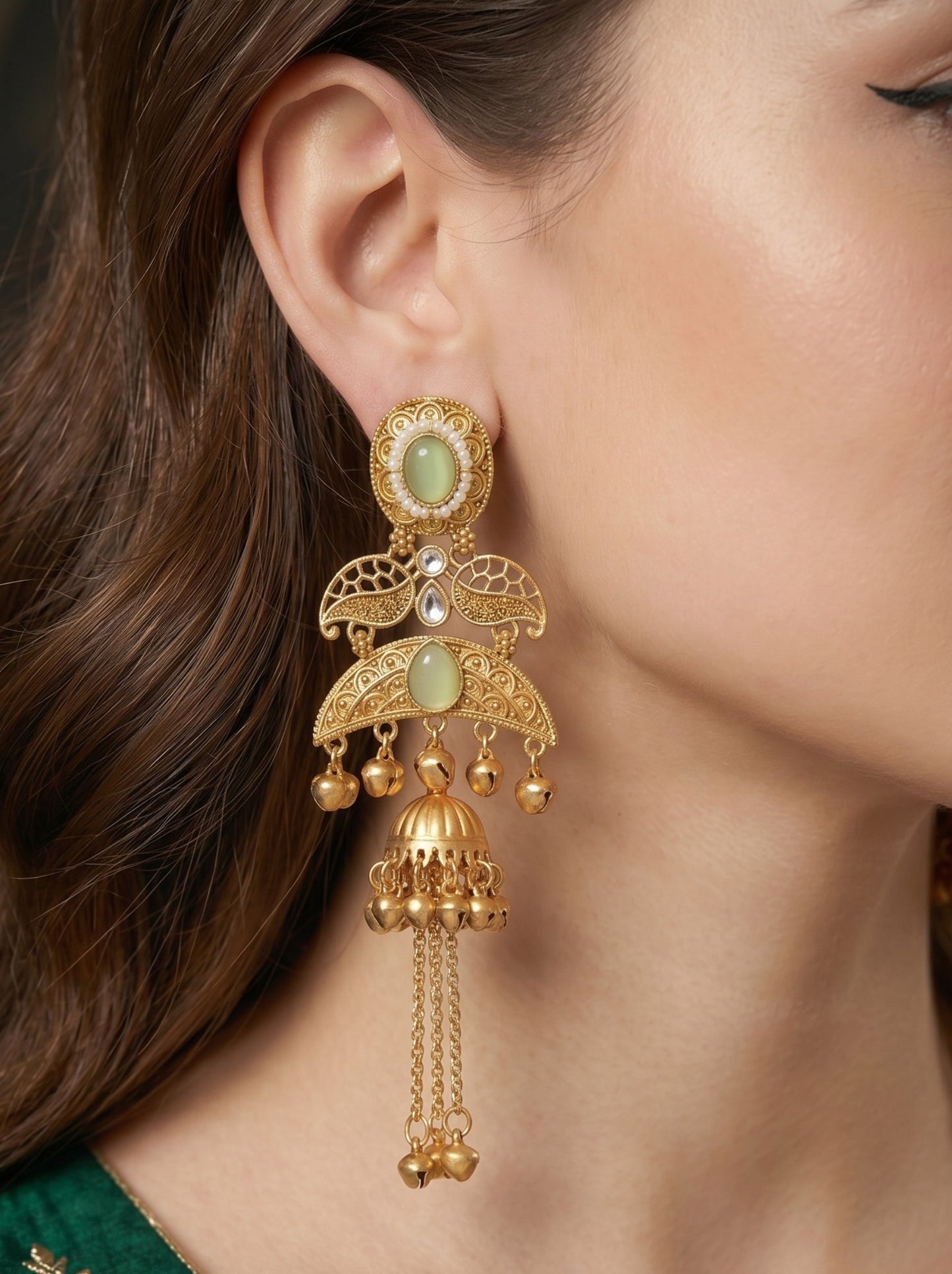 Gold Plated Designer Stylish Heavy Earrring for Women and Girls