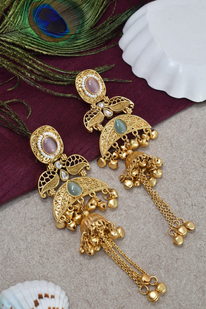 Gold Plated Designer Stylish Heavy Earrring for Women and Girls