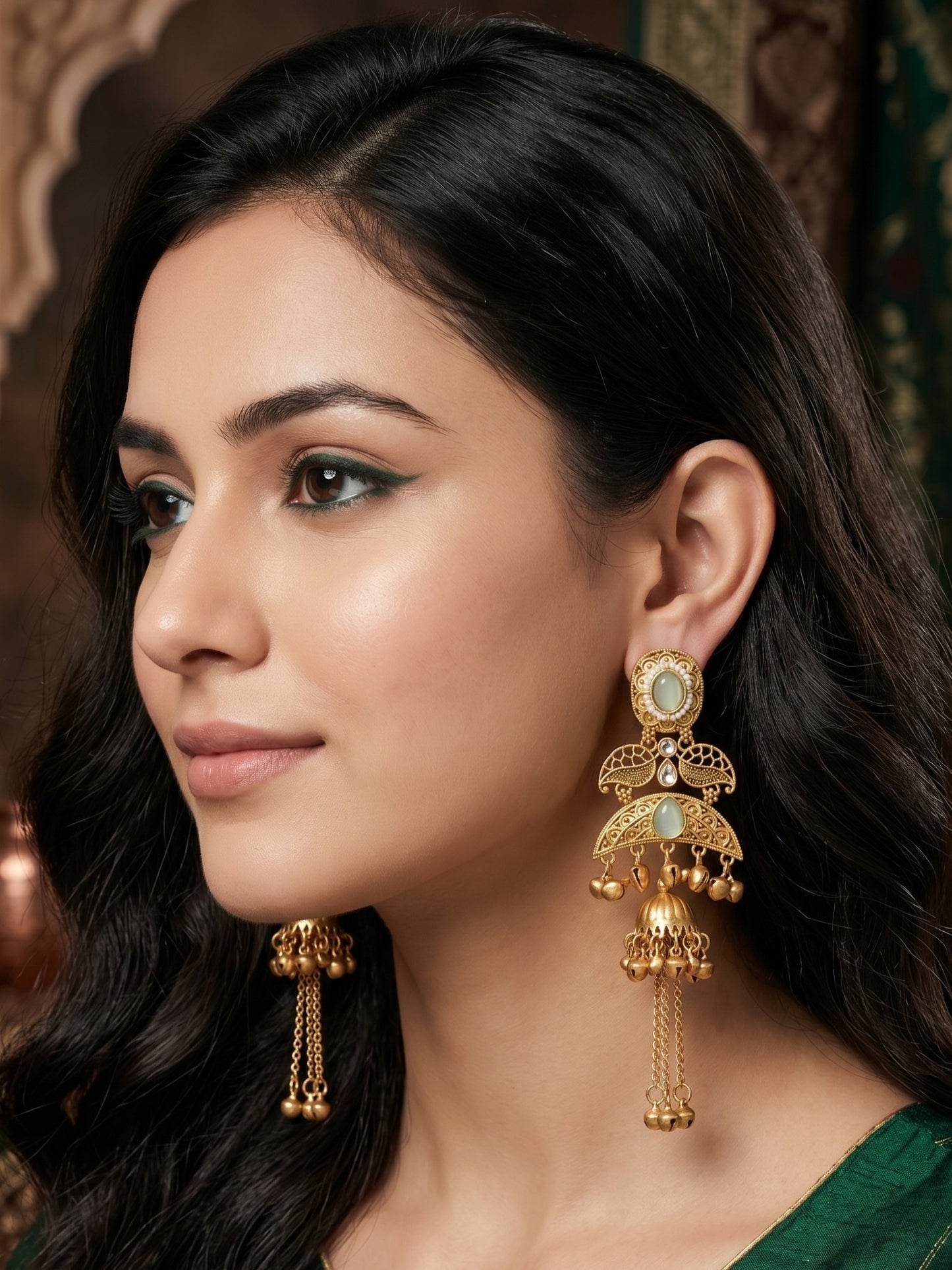 Gold Plated Designer Stylish Heavy Earrring for Women and Girls