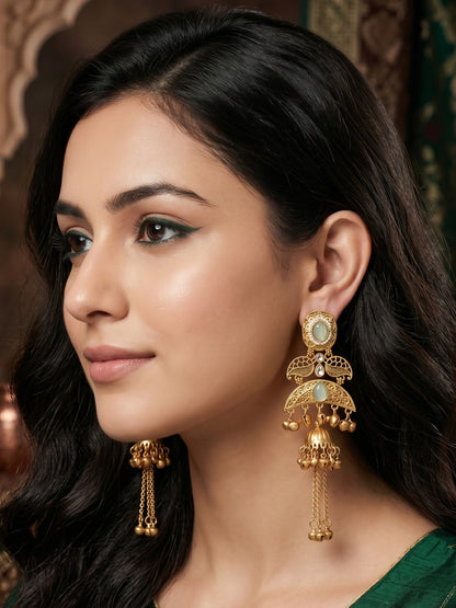 Gold Plated Designer Stylish Heavy Earrring for Women and Girls