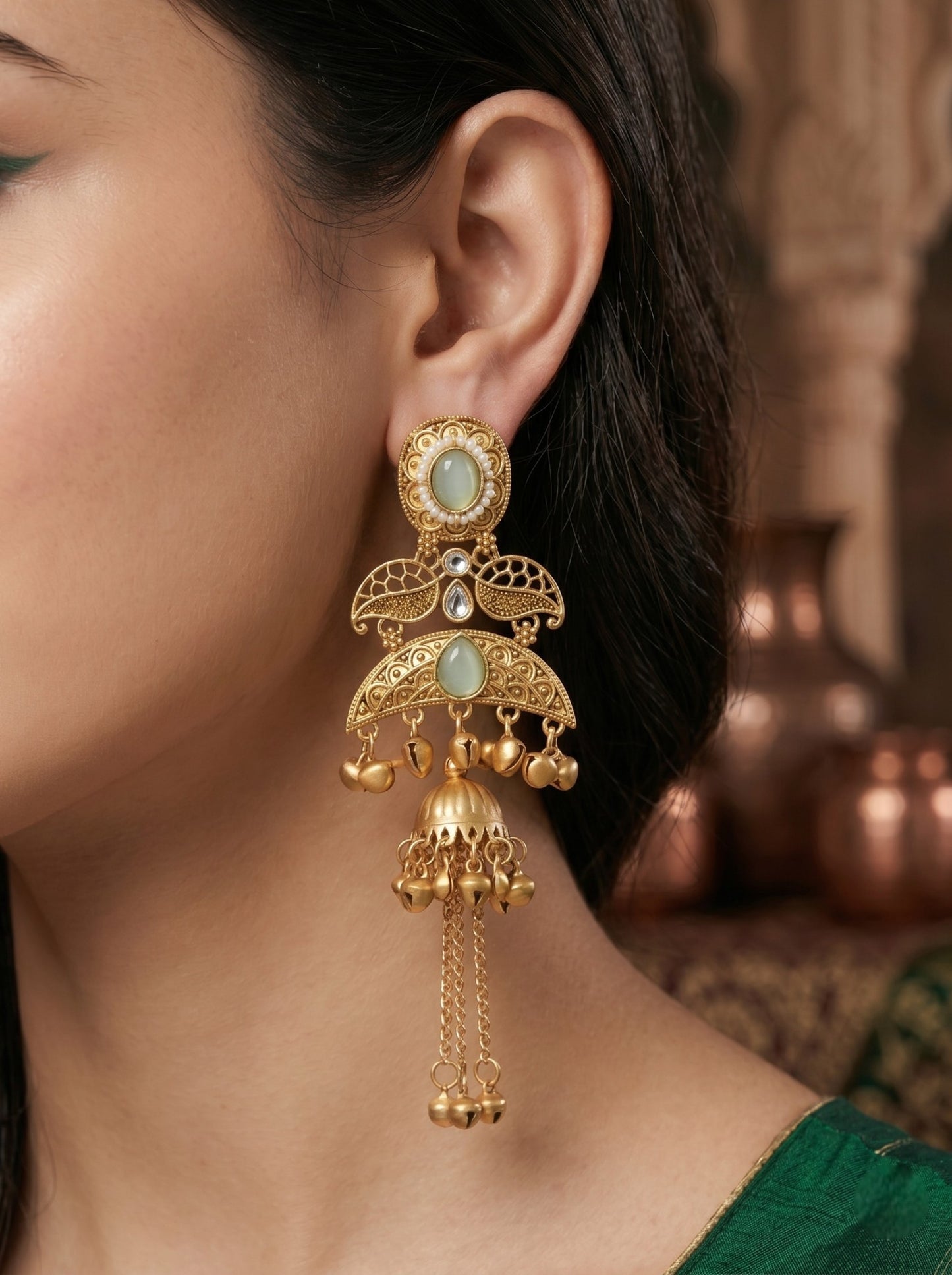 Gold Plated Designer Stylish Heavy Earrring for Women and Girls