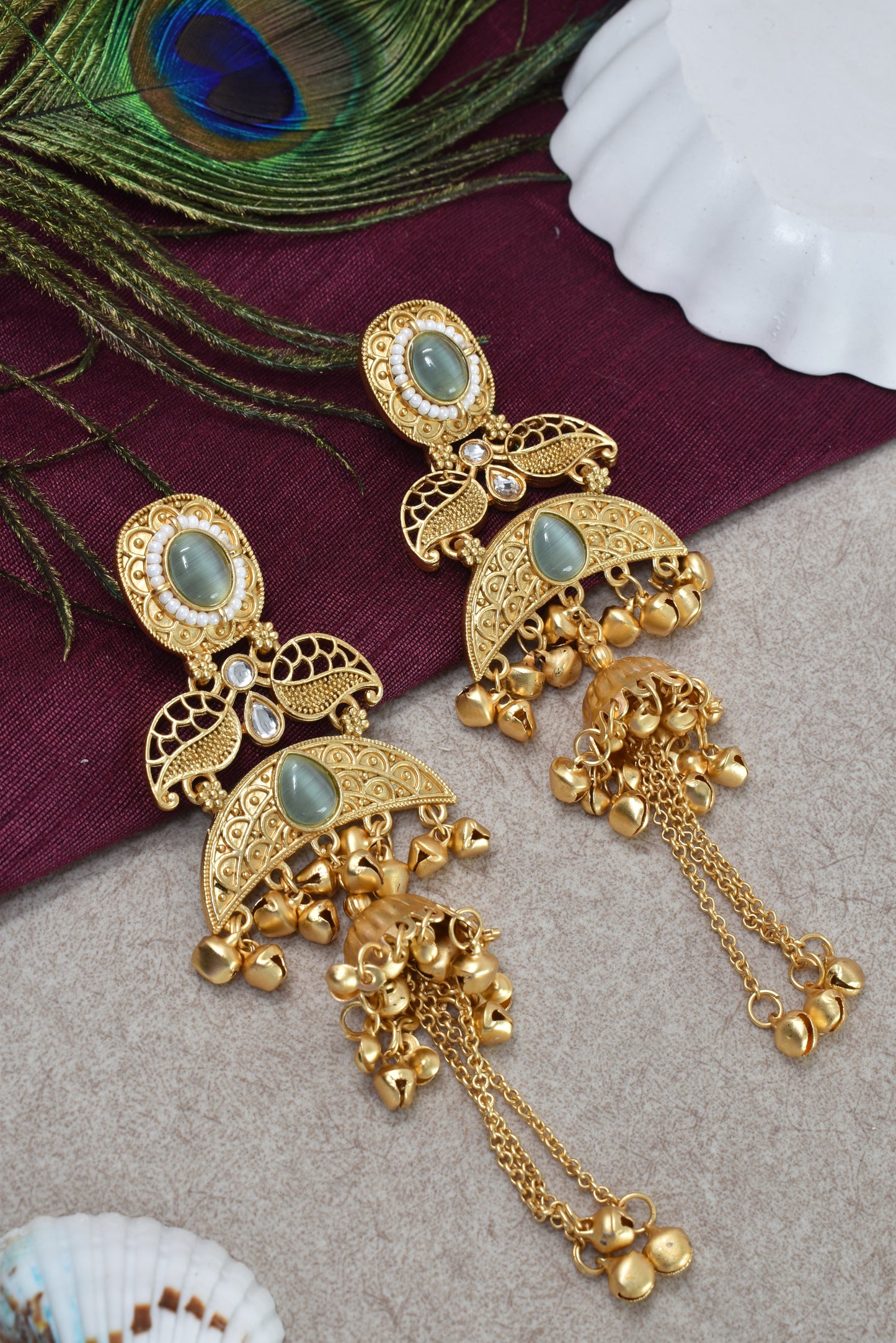 Gold Plated Designer Stylish Heavy Earrring for Women and Girls