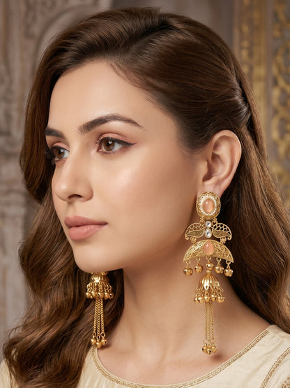 Gold Plated Designer Stylish Heavy Earrring for Women and Girls