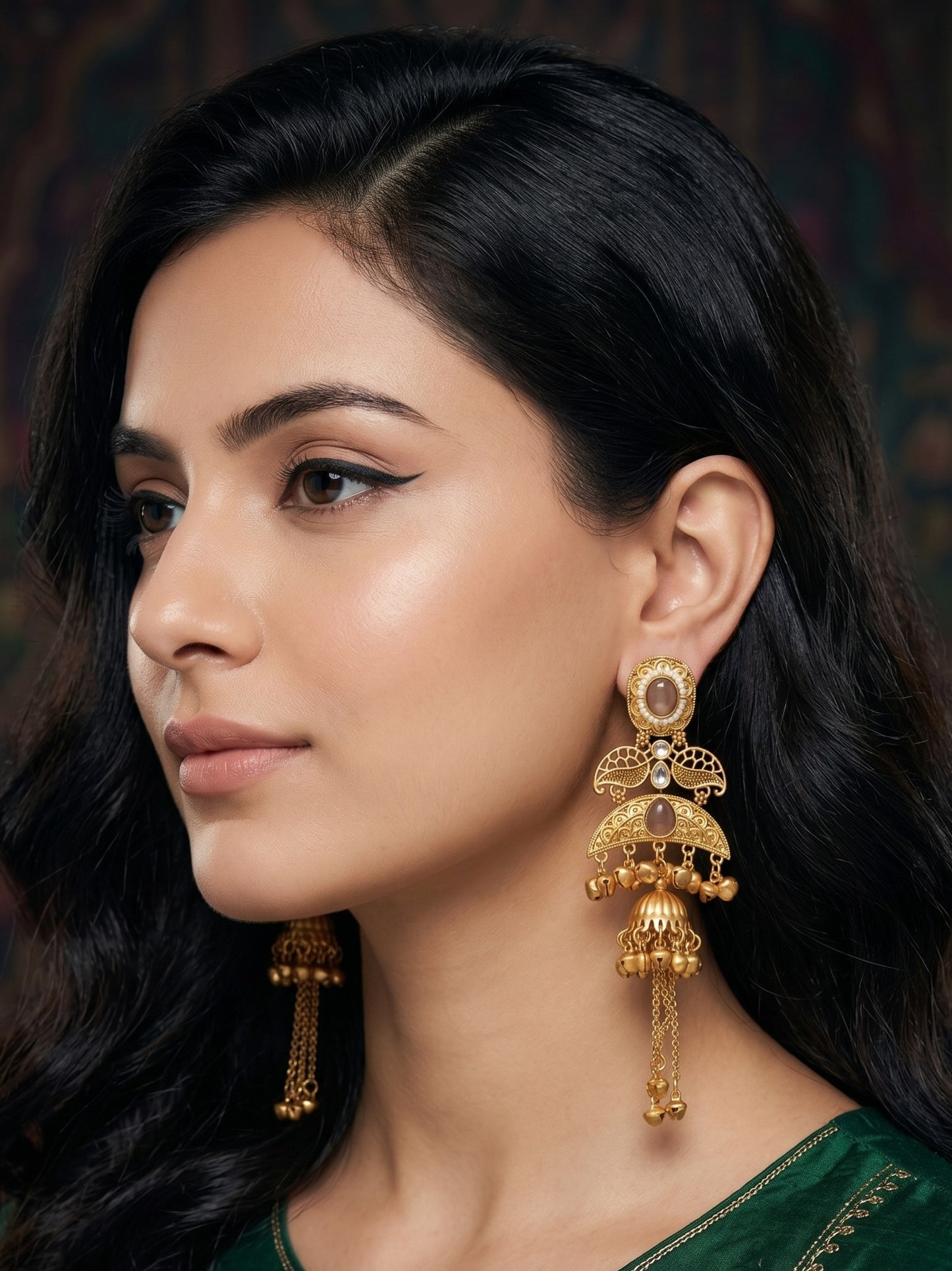 Gold Plated Designer Stylish Heavy Earrring for Women and Girls