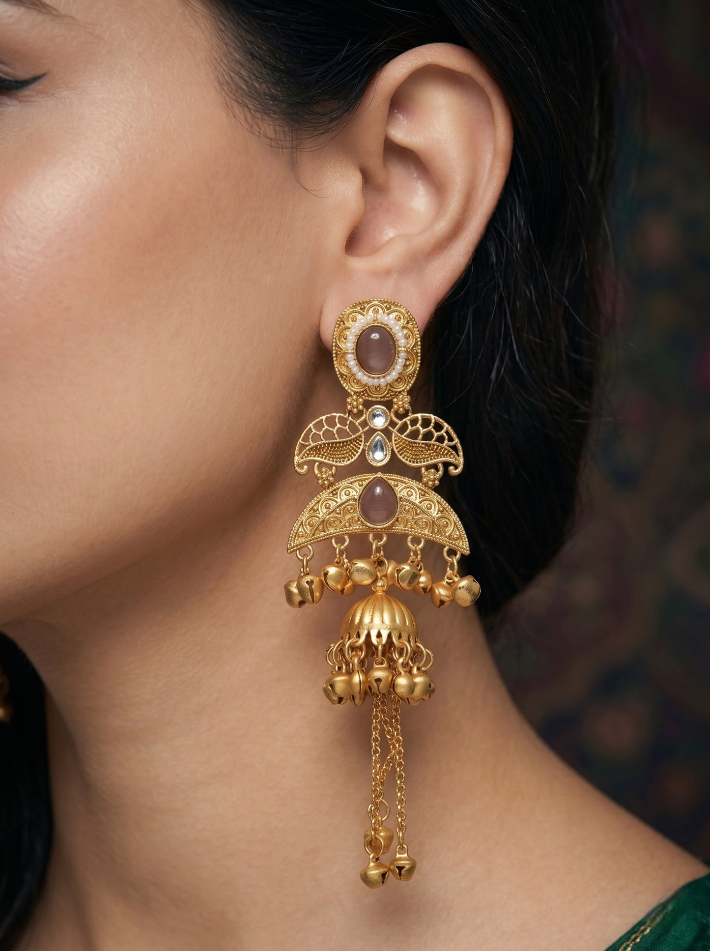 Gold Plated Designer Stylish Heavy Earrring for Women and Girls