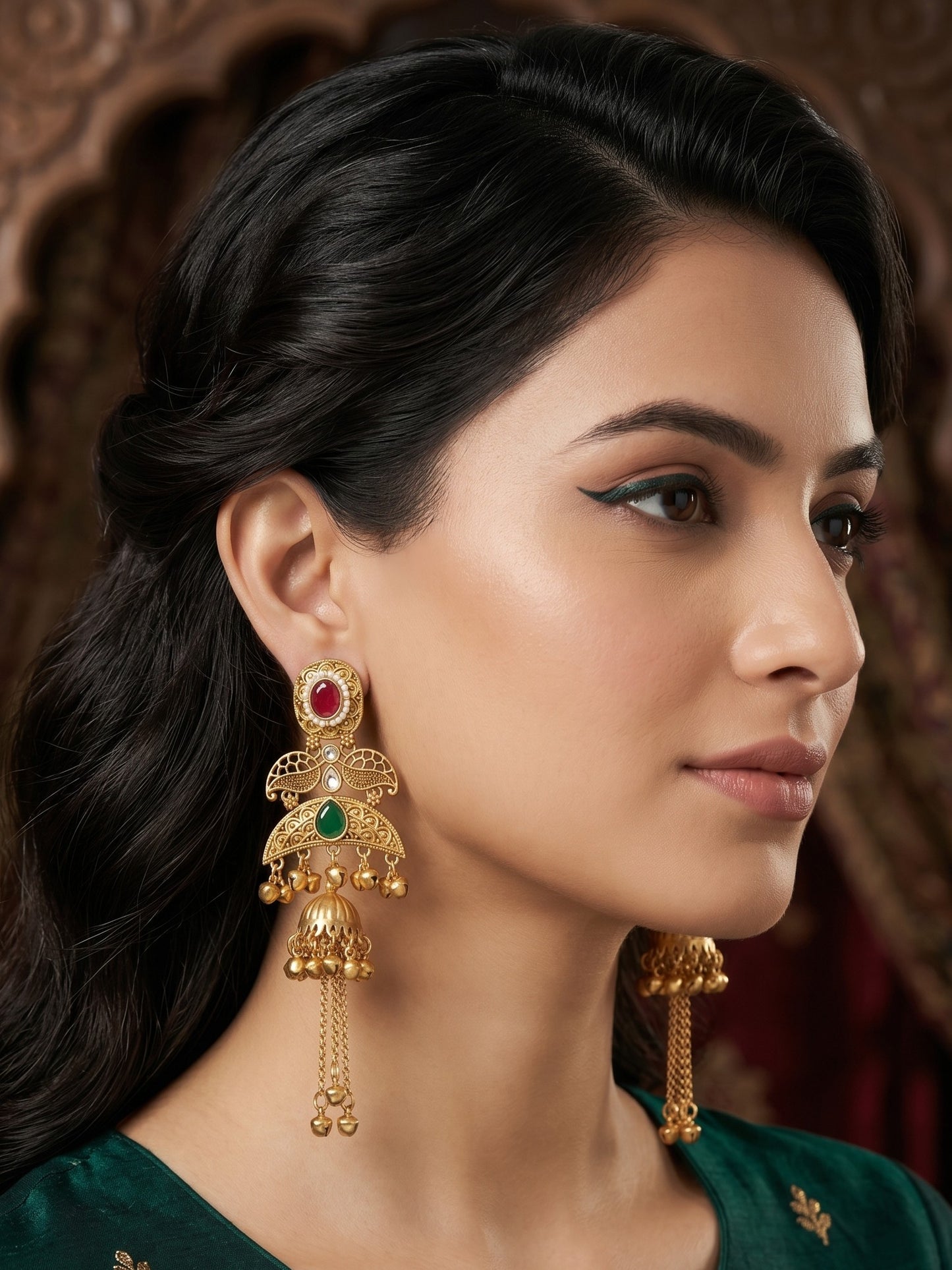 Gold Plated Designer Stylish Heavy Earrring for Women and Girls