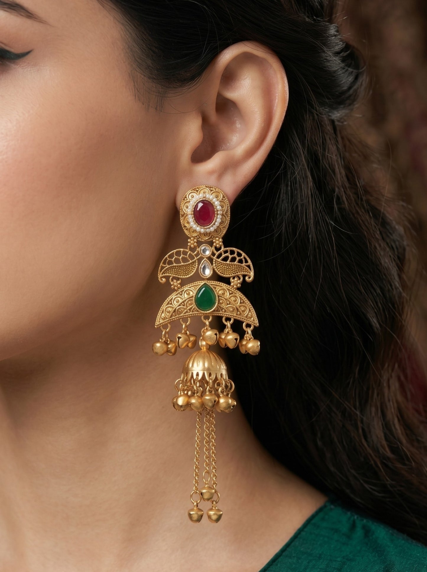 Gold Plated Designer Stylish Heavy Earrring for Women and Girls
