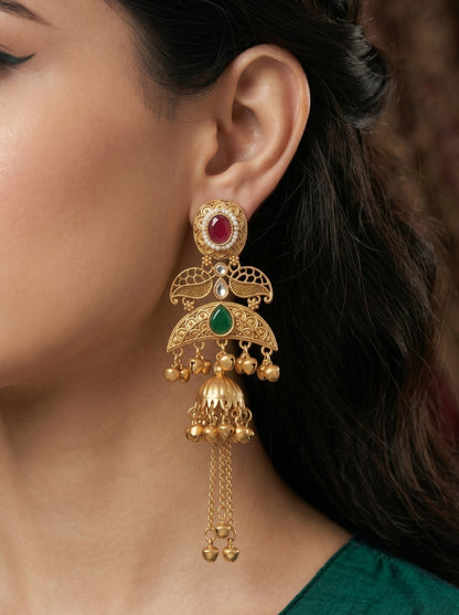 Gold Plated Designer Stylish Heavy Earrring for Women and Girls