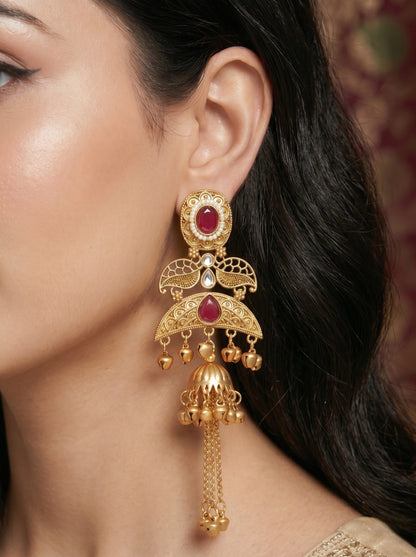 Gold Plated Designer Stylish Heavy Earrring for Women and Girls