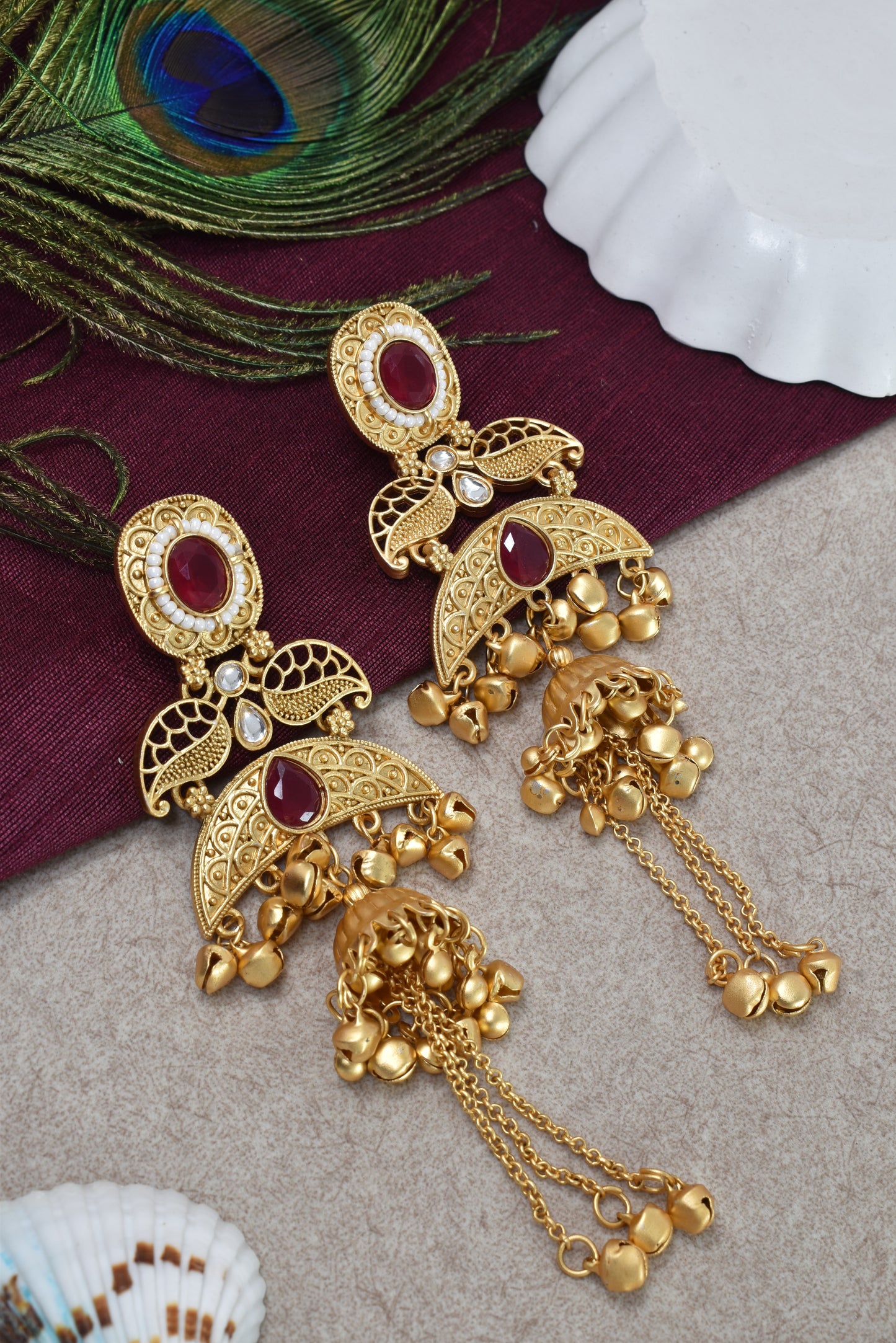 Gold Plated Designer Stylish Heavy Earrring for Women and Girls