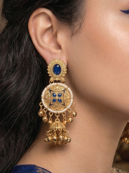 Gold Plated Designer Stylish Heavy Earrring for Women and Girls