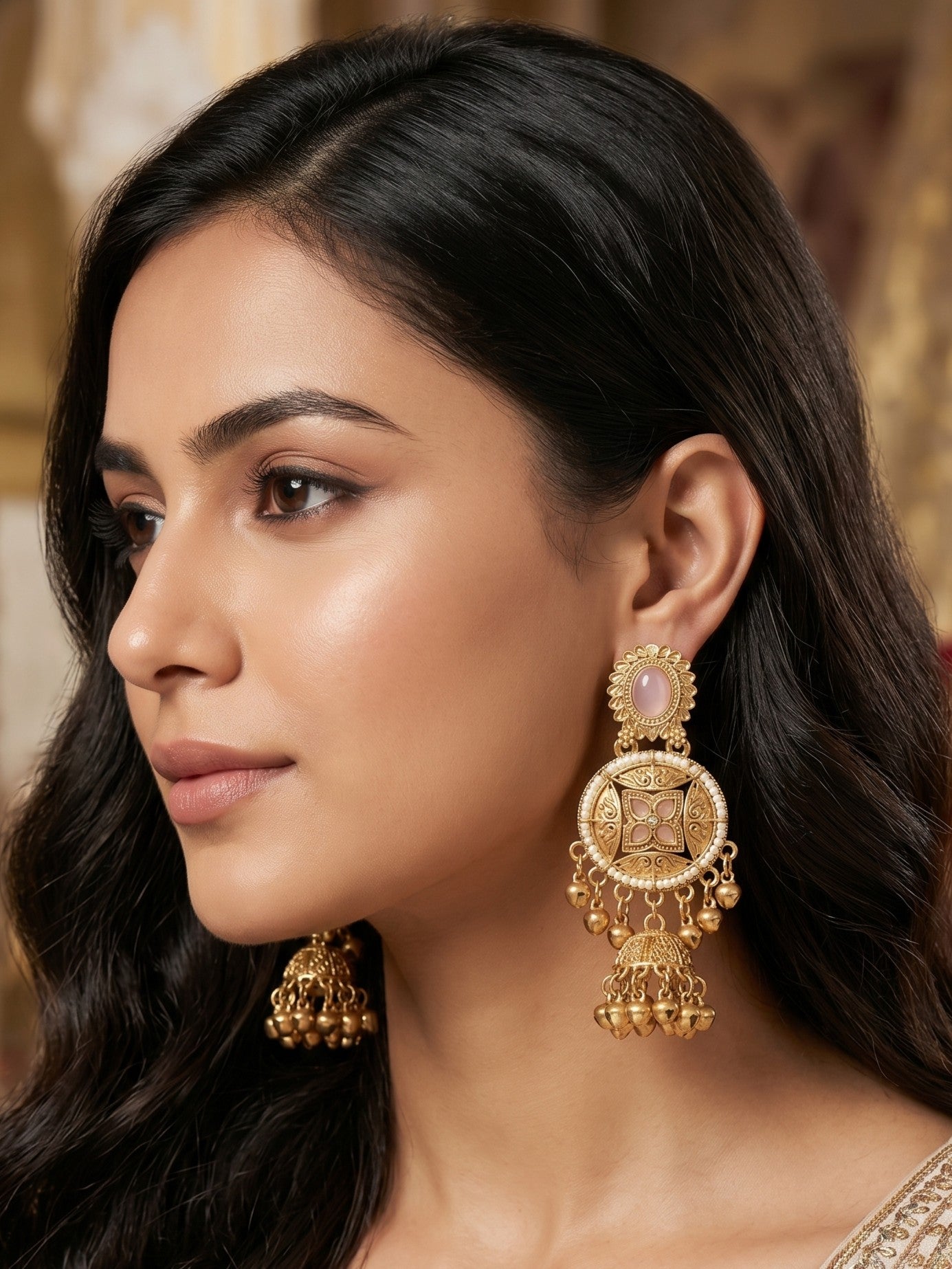 Gold Plated Designer Stylish Heavy Earrring for Women and Girls