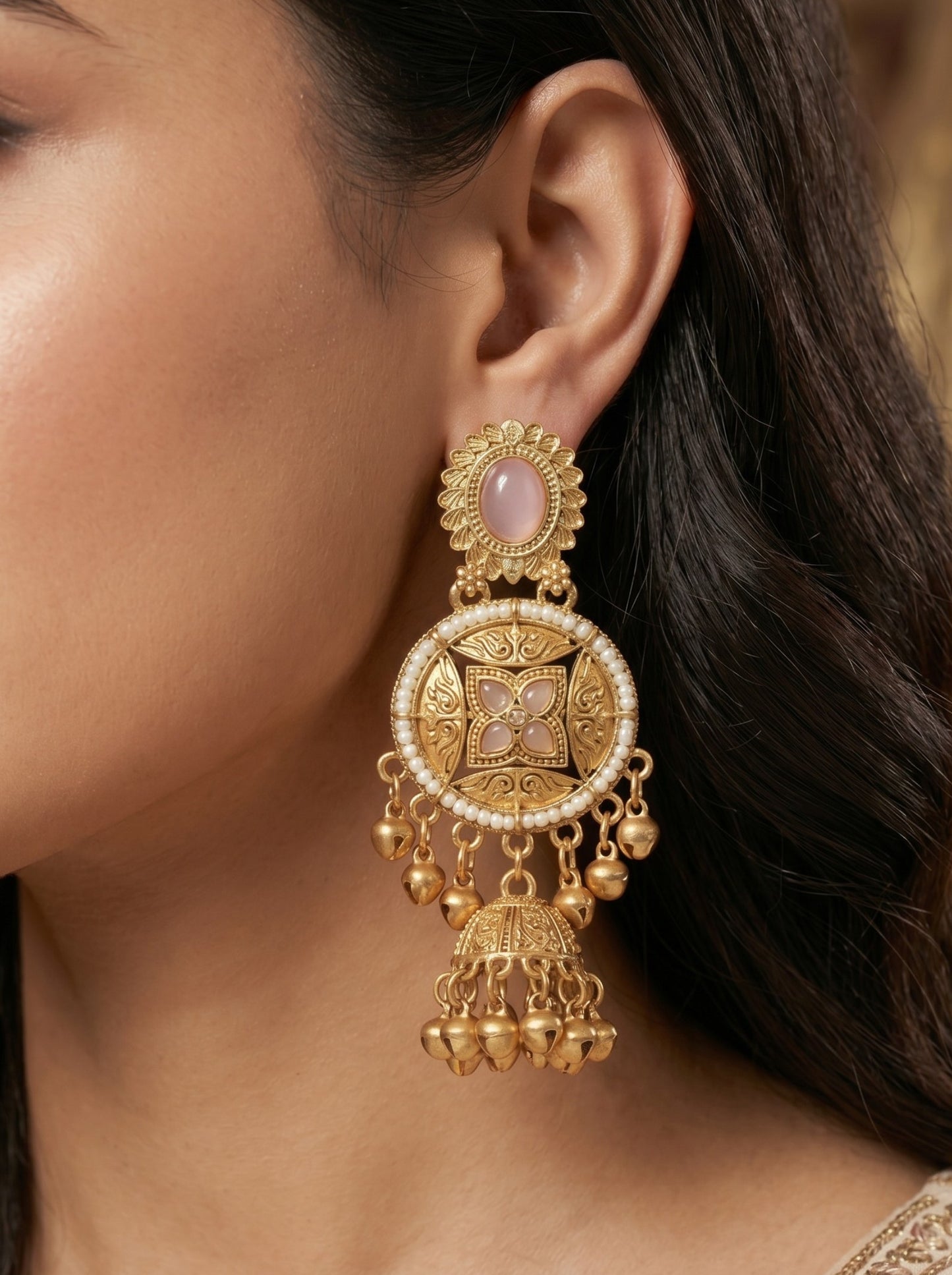 Gold Plated Designer Stylish Heavy Earrring for Women and Girls