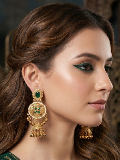 Gold Plated Designer Stylish Heavy Earrring for Women and Girls