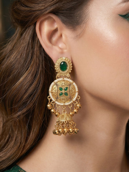Gold Plated Designer Stylish Heavy Earrring for Women and Girls