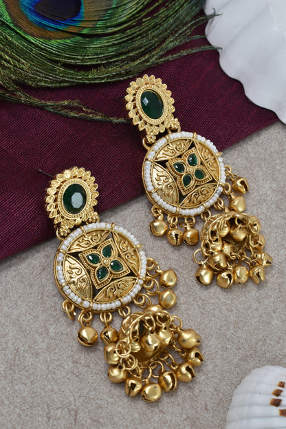 Gold Plated Designer Stylish Heavy Earrring for Women and Girls
