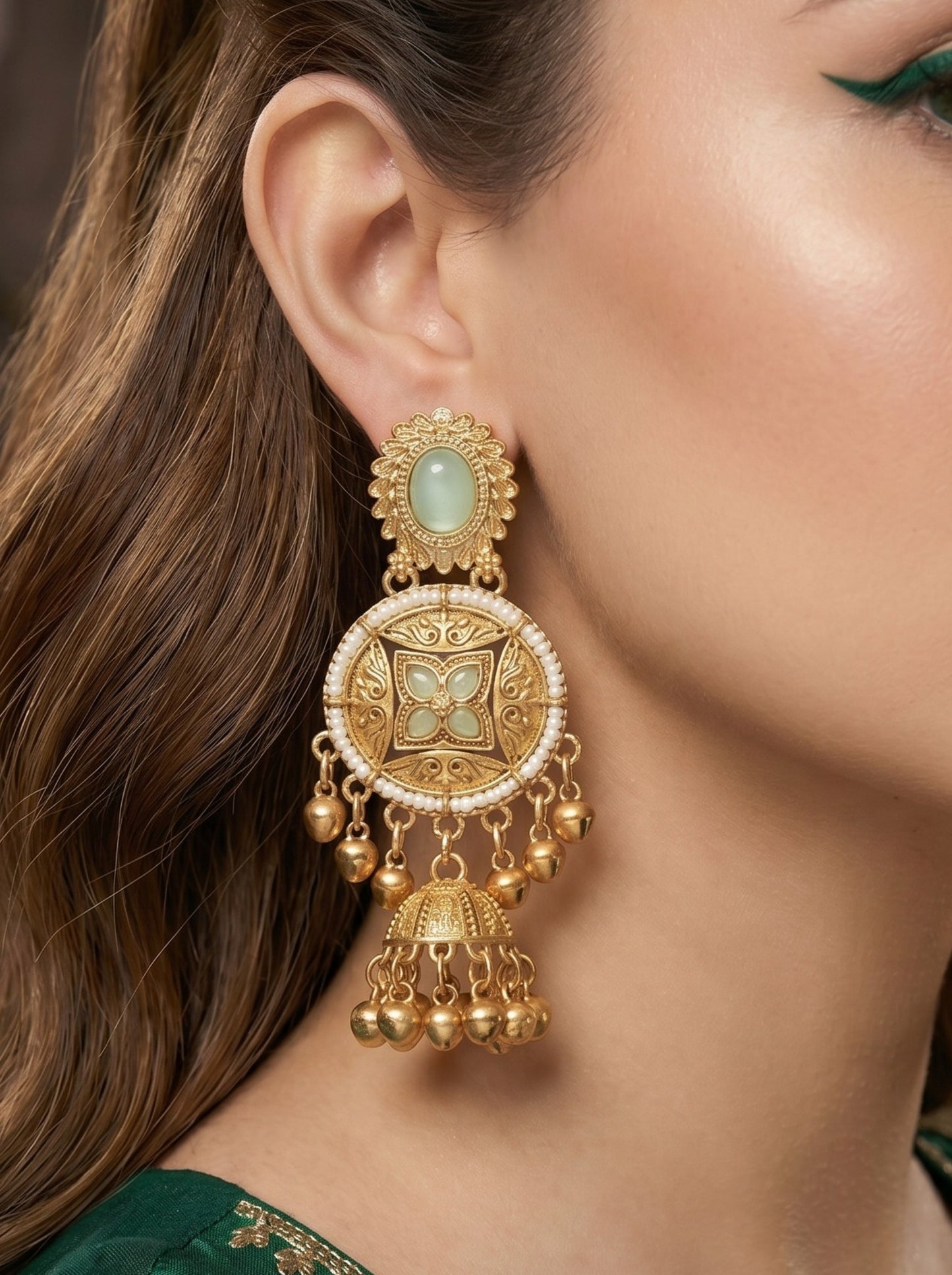 Gold Plated Designer Stylish Heavy Earrring for Women and Girls