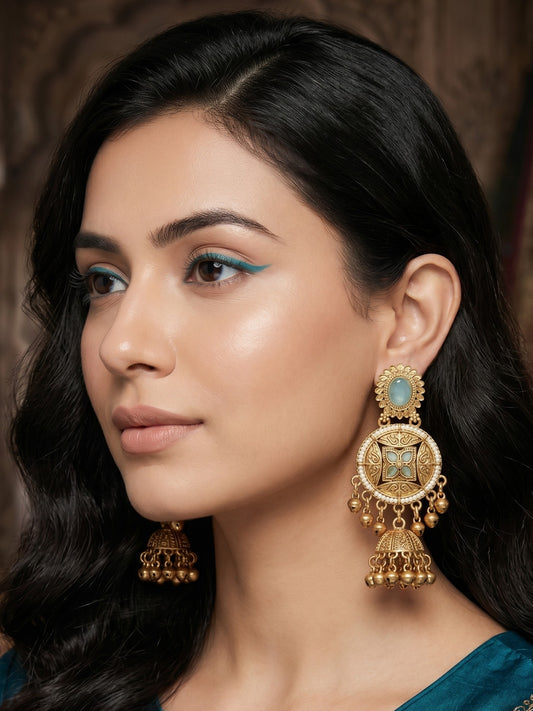 Gold Plated Designer Stylish Heavy Earrring for Women and Girls