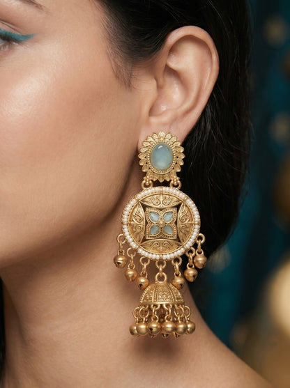 Gold Plated Designer Stylish Heavy Earrring for Women and Girls