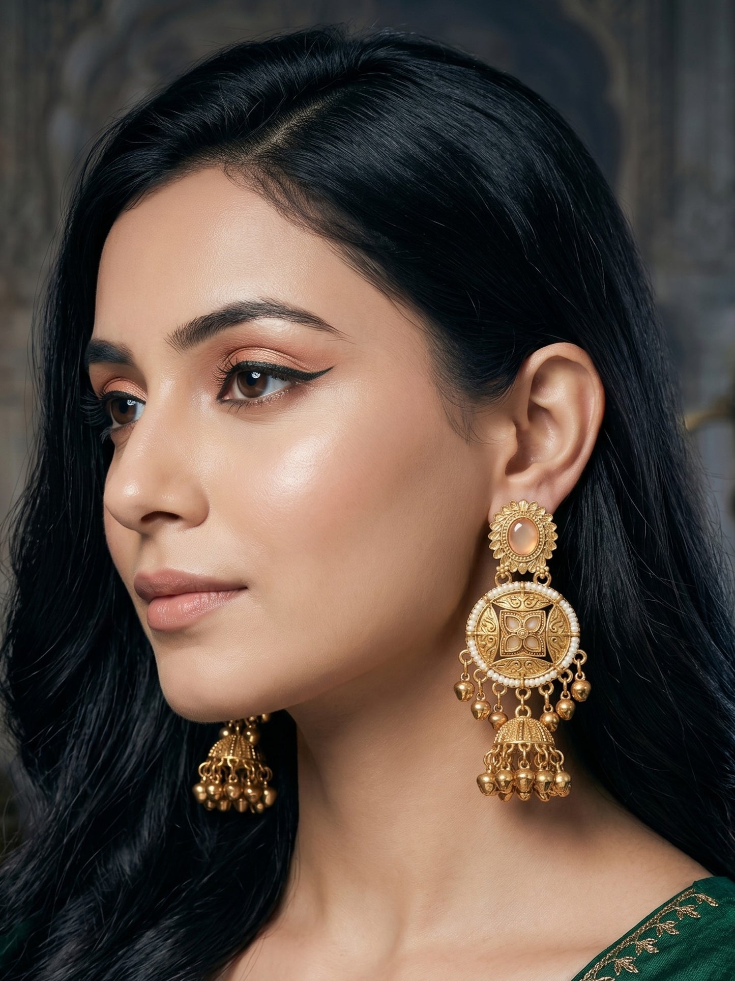 Gold Plated Designer Stylish Heavy Earrring for Women and Girls