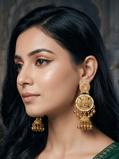 Gold Plated Designer Stylish Heavy Earrring for Women and Girls