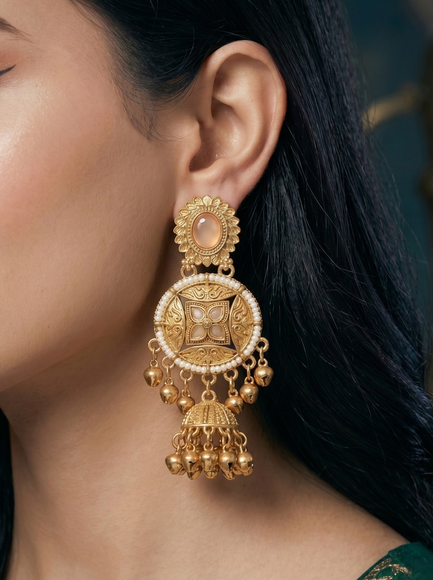 Gold Plated Designer Stylish Heavy Earrring for Women and Girls