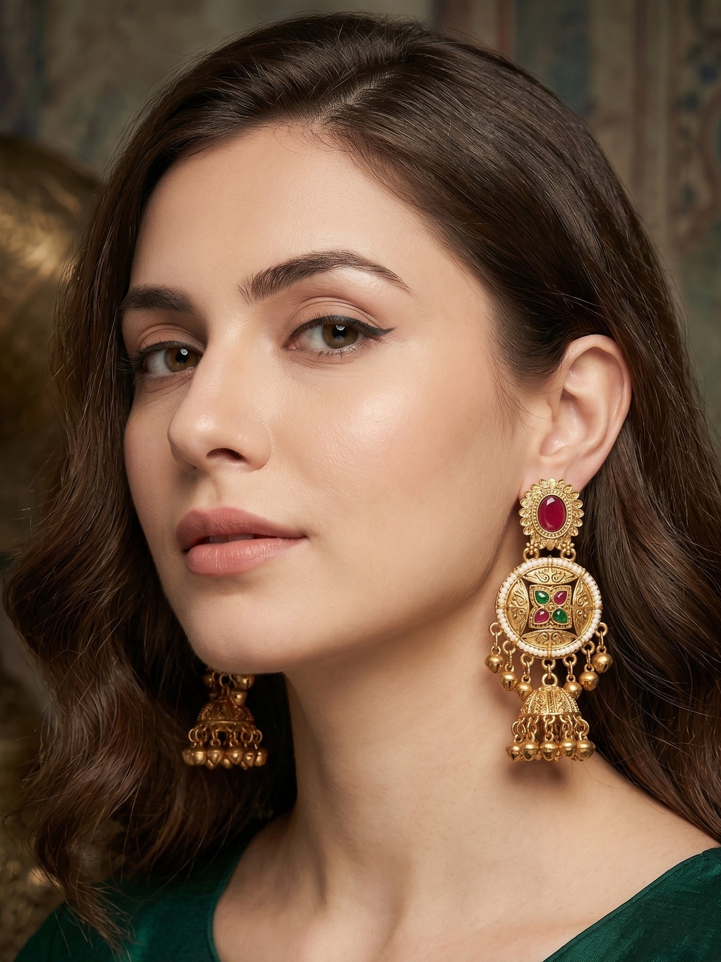 Gold Plated Designer Stylish Heavy Earrring for Women and Girls