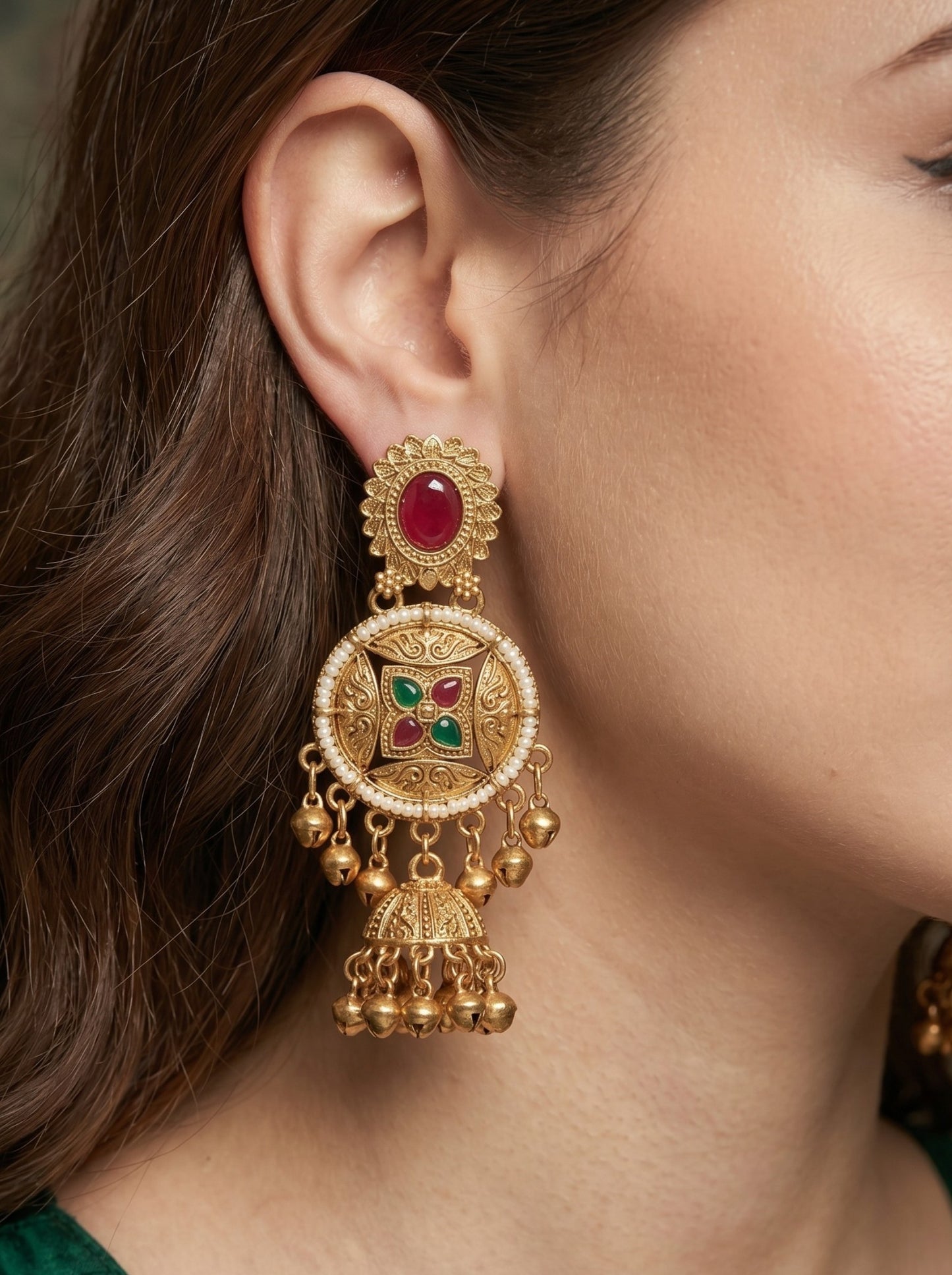 Gold Plated Designer Stylish Heavy Earrring for Women and Girls