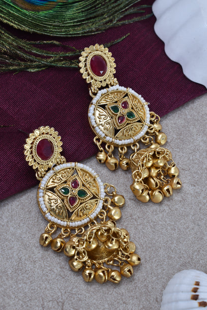 Gold Plated Designer Stylish Heavy Earrring for Women and Girls