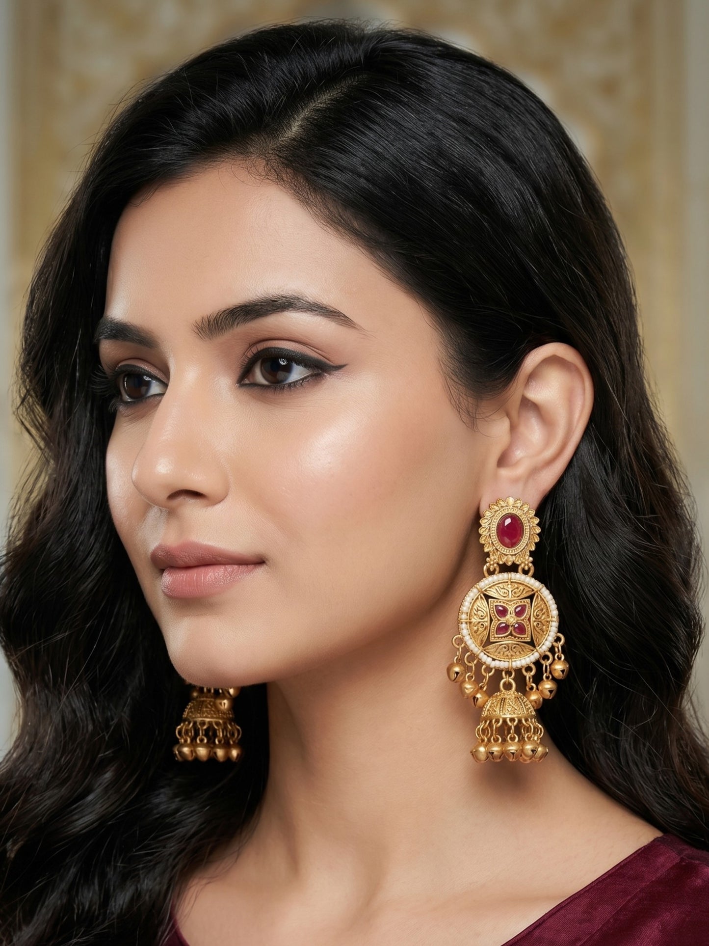 Gold Plated Designer Stylish Heavy Earrring for Women and Girls
