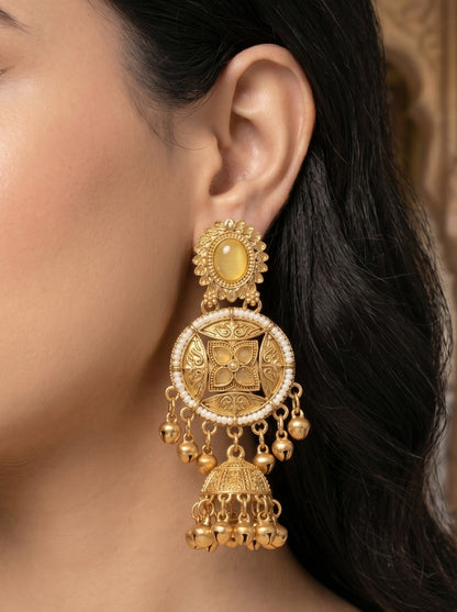 Gold Plated Designer Stylish Heavy Earrring for Women and Girls
