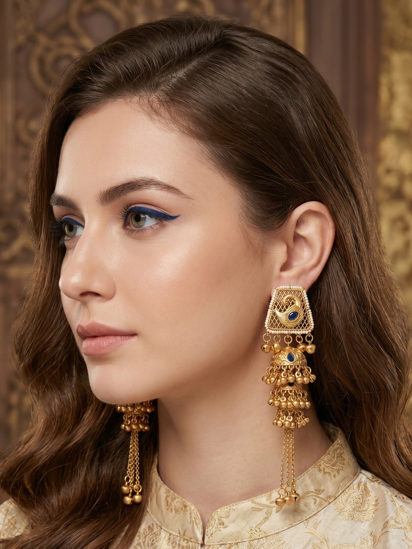Gold Plated Designer Stylish Heavy Earrring for Women and Girls
