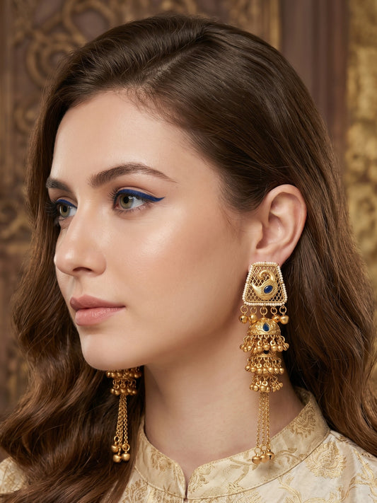 Gold Plated Designer Stylish Heavy Earrring for Women and Girls