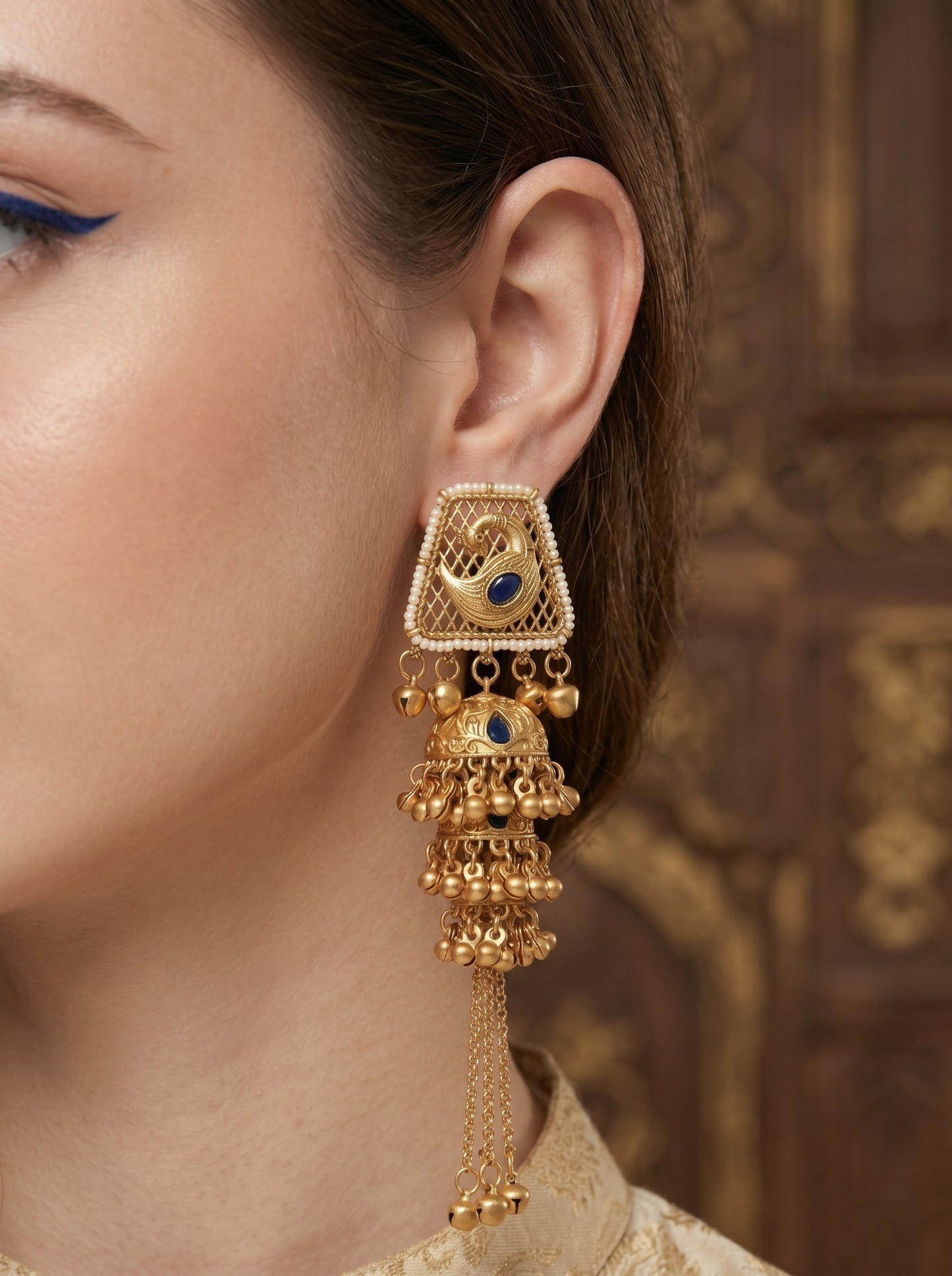 Gold Plated Designer Stylish Heavy Earrring for Women and Girls