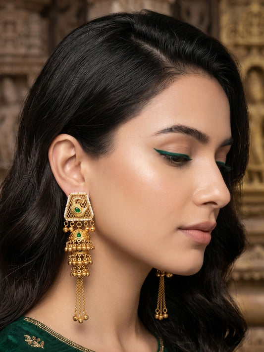 Gold Plated Designer Stylish Heavy Earrring for Women and Girls
