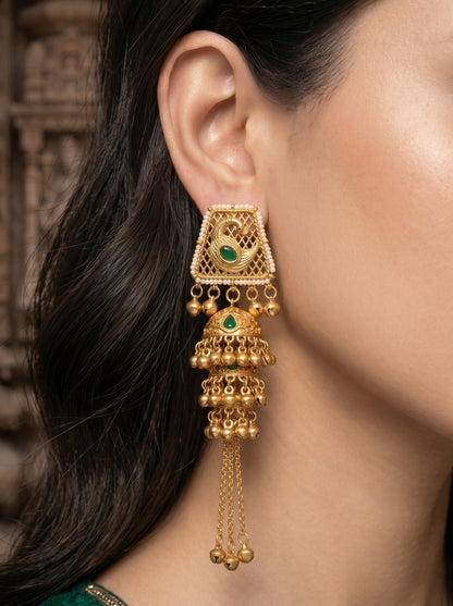 Gold Plated Designer Stylish Heavy Earrring for Women and Girls